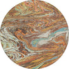 Piper Looms Chantille Abstract ACN1061 Khaki Machine Washable Area Rug Round Main Image