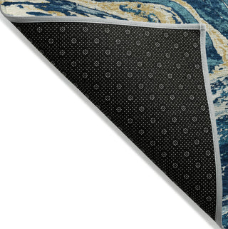 Piper Looms Chantille Abstract ACN1061 Navy Machine Washable Area Rug Backing Image