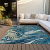 Piper Looms Chantille Abstract ACN1061 Navy Machine Washable Area Rug Outdoor Lifestyle Image Feature