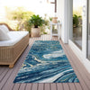 Piper Looms Chantille Abstract ACN1061 Navy Machine Washable Area Rug Runner Outdoor Lifestyle Image Feature