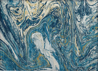 Piper Looms Chantille Abstract ACN1061 Navy Machine Washable Area Rug Scatter Main Image