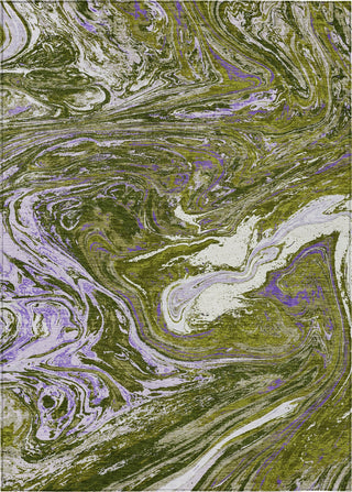 Piper Looms Chantille Abstract ACN1061 Olive Machine Washable Area Rug main image