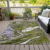 Piper Looms Chantille Abstract ACN1061 Olive Machine Washable Area Rug Outdoor Lifestyle Image Feature