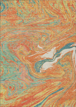 Piper Looms Chantille Abstract ACN1061 Orange Machine Washable Area Rug main image