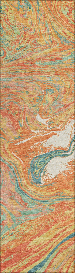 Piper Looms Chantille Abstract ACN1061 Orange Machine Washable Area Rug Runner Main Image