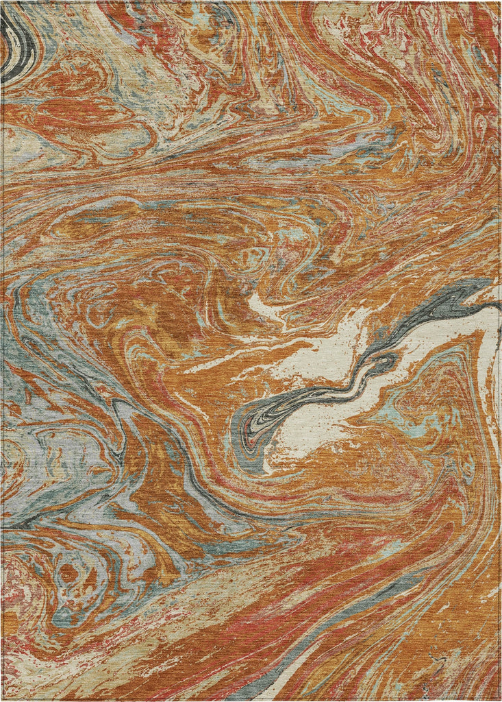 Piper Looms Chantille Abstract ACN1061 Paprika Machine Washable Area Rug main image