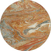 Piper Looms Chantille Abstract ACN1061 Paprika Machine Washable Area Rug Round Main Image