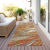 Piper Looms Chantille Abstract ACN1061 Paprika Machine Washable Area Rug Runner Outdoor Lifestyle Image Feature