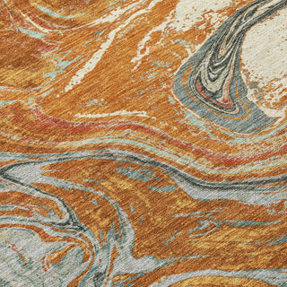 Piper Looms Chantille Abstract ACN1061 Paprika Machine Washable Area Rug Swatch Image