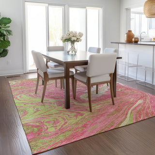 Piper Looms Chantille Abstract ACN1061 Pink Machine Washable Area Rug Lifestyle Image Feature