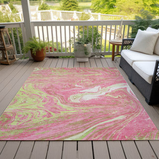 Piper Looms Chantille Abstract ACN1061 Pink Machine Washable Area Rug Outdoor Lifestyle Image Feature