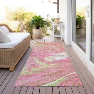 Piper Looms Chantille Abstract ACN1061 Pink Machine Washable Area Rug Runner Outdoor Lifestyle Image Feature