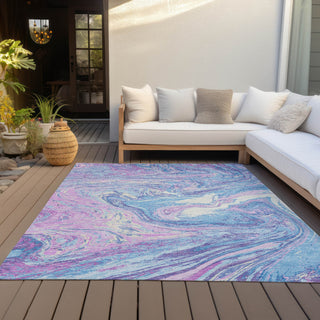 Piper Looms Chantille Abstract ACN1061 Sky Machine Washable Area Rug Outdoor Lifestyle Image Feature