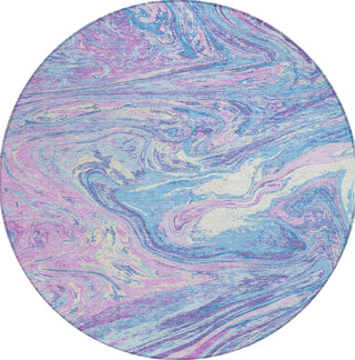 Piper Looms Chantille Abstract ACN1061 Sky Machine Washable Area Rug Round Main Image
