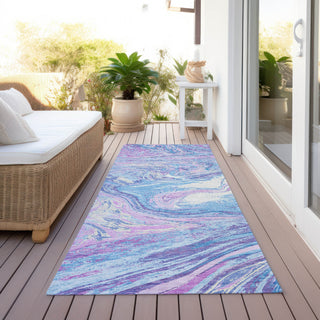Piper Looms Chantille Abstract ACN1061 Sky Machine Washable Area Rug Runner Outdoor Lifestyle Image Feature