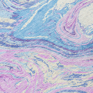 Piper Looms Chantille Abstract ACN1061 Sky Machine Washable Area Rug Swatch Image