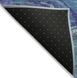 Piper Looms Chantille Abstract ACN1061 Teal Machine Washable Area Rug Backing Image