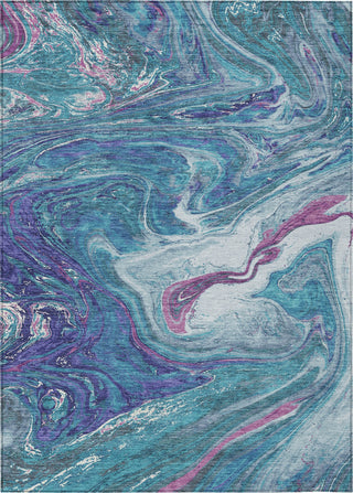 Piper Looms Chantille Abstract ACN1061 Teal Machine Washable Area Rug main image