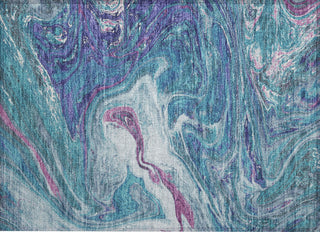 Piper Looms Chantille Abstract ACN1061 Teal Machine Washable Area Rug Scatter Main Image