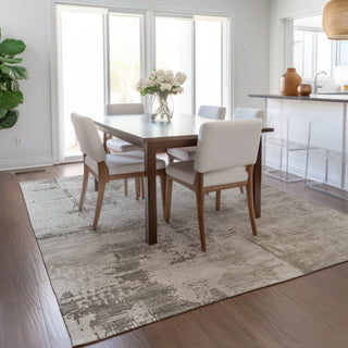 Piper Looms Chantille Abstract ACN1062 Beige Machine Washable Area Rug Lifestyle Image Feature