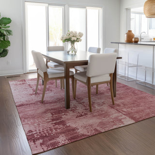 Piper Looms Chantille Abstract ACN1062 Blush Machine Washable Area Rug Lifestyle Image Feature