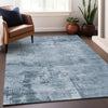 Piper Looms Chantille Abstract ACN1062 Denim Machine Washable Area Rug Lifestyle Image Feature