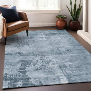 Piper Looms Chantille Abstract ACN1062 Denim Machine Washable Area Rug Lifestyle Image Feature