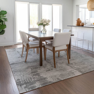 Piper Looms Chantille Abstract ACN1062 Gray Machine Washable Area Rug Lifestyle Image Feature