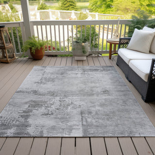 Piper Looms Chantille Abstract ACN1062 Gray Machine Washable Area Rug Outdoor Lifestyle Image Feature