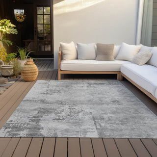 Piper Looms Chantille Abstract ACN1062 Gray Machine Washable Area Rug Outdoor Lifestyle Image Feature