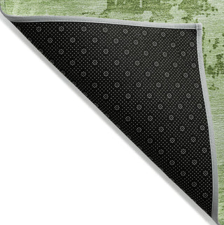 Piper Looms Chantille Abstract ACN1062 Green Machine Washable Area Rug Backing Image