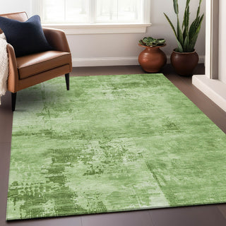 Piper Looms Chantille Abstract ACN1062 Green Machine Washable Area Rug Lifestyle Image Feature