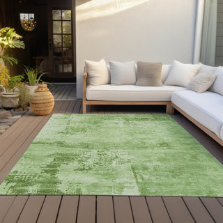 Piper Looms Chantille Abstract ACN1062 Green Machine Washable Area Rug Outdoor Lifestyle Image Feature