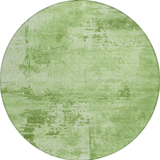Piper Looms Chantille Abstract ACN1062 Green Machine Washable Area Rug Round Main Image