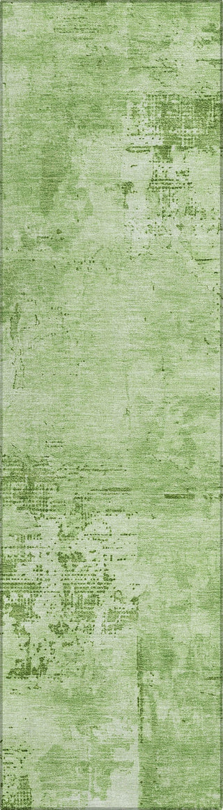 Piper Looms Chantille Abstract ACN1062 Green Machine Washable Area Rug Runner Main Image