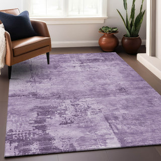 Piper Looms Chantille Abstract ACN1062 Lavender Machine Washable Area Rug Lifestyle Image Feature