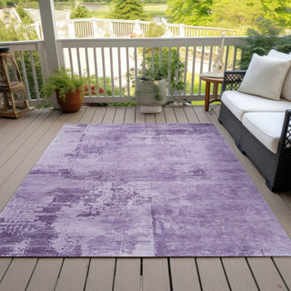 Piper Looms Chantille Abstract ACN1062 Lavender Machine Washable Area Rug Outdoor Lifestyle Image Feature
