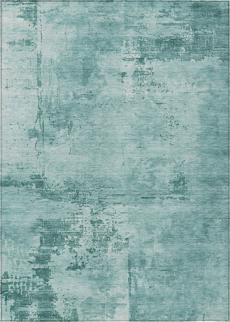 Piper Looms Chantille Abstract ACN1062 Teal Machine Washable Area Rug main image