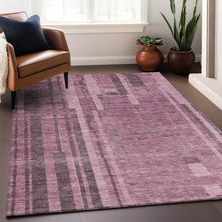 Piper Looms Chantille Stripes ACN1063 Blush Machine Washable Area Rug Lifestyle Image Feature