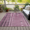 Piper Looms Chantille Stripes ACN1063 Blush Machine Washable Area Rug Outdoor Lifestyle Image Feature
