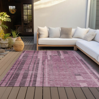 Piper Looms Chantille Stripes ACN1063 Blush Machine Washable Area Rug Outdoor Lifestyle Image Feature