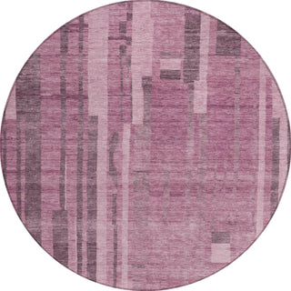 Piper Looms Chantille Stripes ACN1063 Blush Machine Washable Area Rug Round Main Image