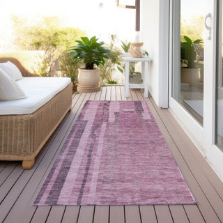 Piper Looms Chantille Stripes ACN1063 Blush Machine Washable Area Rug Runner Outdoor Lifestyle Image Feature
