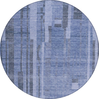 Piper Looms Chantille Stripes ACN1063 Denim Machine Washable Area Rug Round Main Image