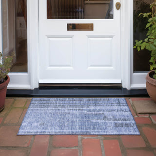 Piper Looms Chantille Stripes ACN1063 Denim Machine Washable Area Rug Scatter Outdoor Lifestyle Image Feature
