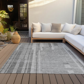 Piper Looms Chantille Stripes ACN1063 Gray Machine Washable Area Rug Outdoor Lifestyle Image Feature