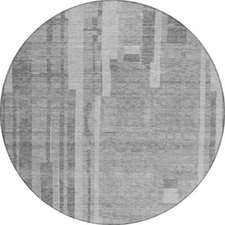 Piper Looms Chantille Stripes ACN1063 Gray Machine Washable Area Rug Round Main Image