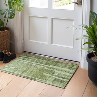 Piper Looms Chantille Stripes ACN1063 Green Machine Washable Area Rug Scatter Lifestyle Image Feature