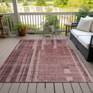 Piper Looms Chantille Stripes ACN1063 Paprika Machine Washable Area Rug Outdoor Lifestyle Image Feature