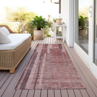 Piper Looms Chantille Stripes ACN1063 Paprika Machine Washable Area Rug Runner Outdoor Lifestyle Image Feature